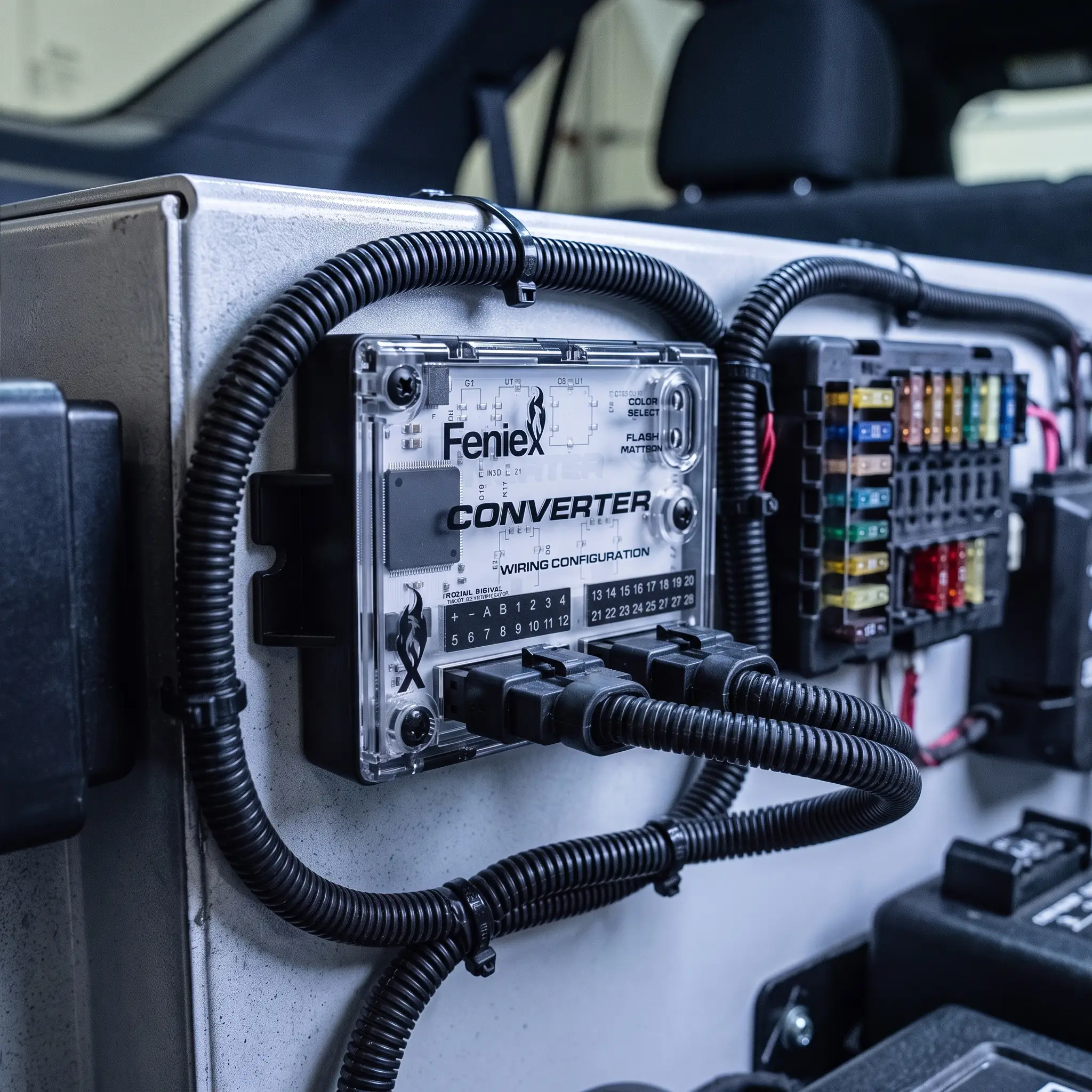 Feniex Converter — installed on the vehicle