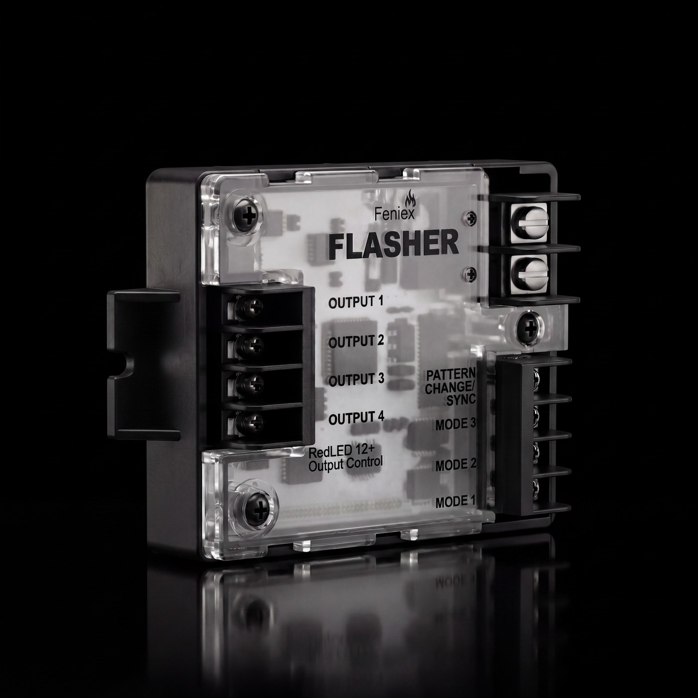 Feniex 4X Flasher on the black stage
