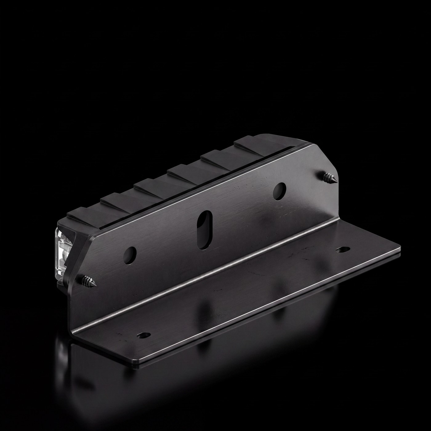 Feniex Surface Mount Brackets on the black stage