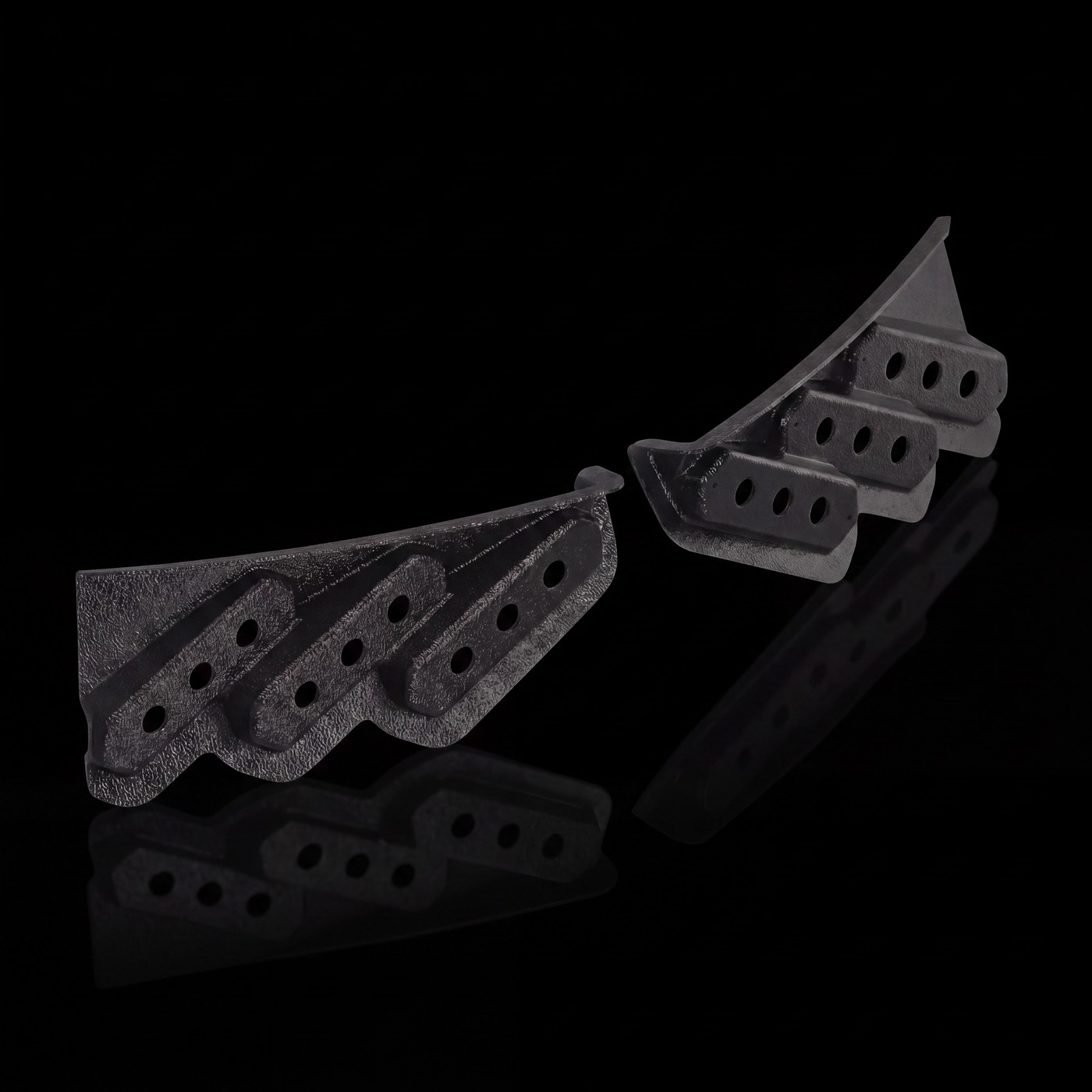Feniex Spoiler Brackets on the black stage