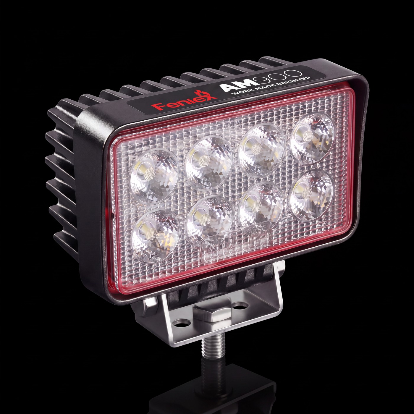 Feniex AM900 Work Light on the black stage