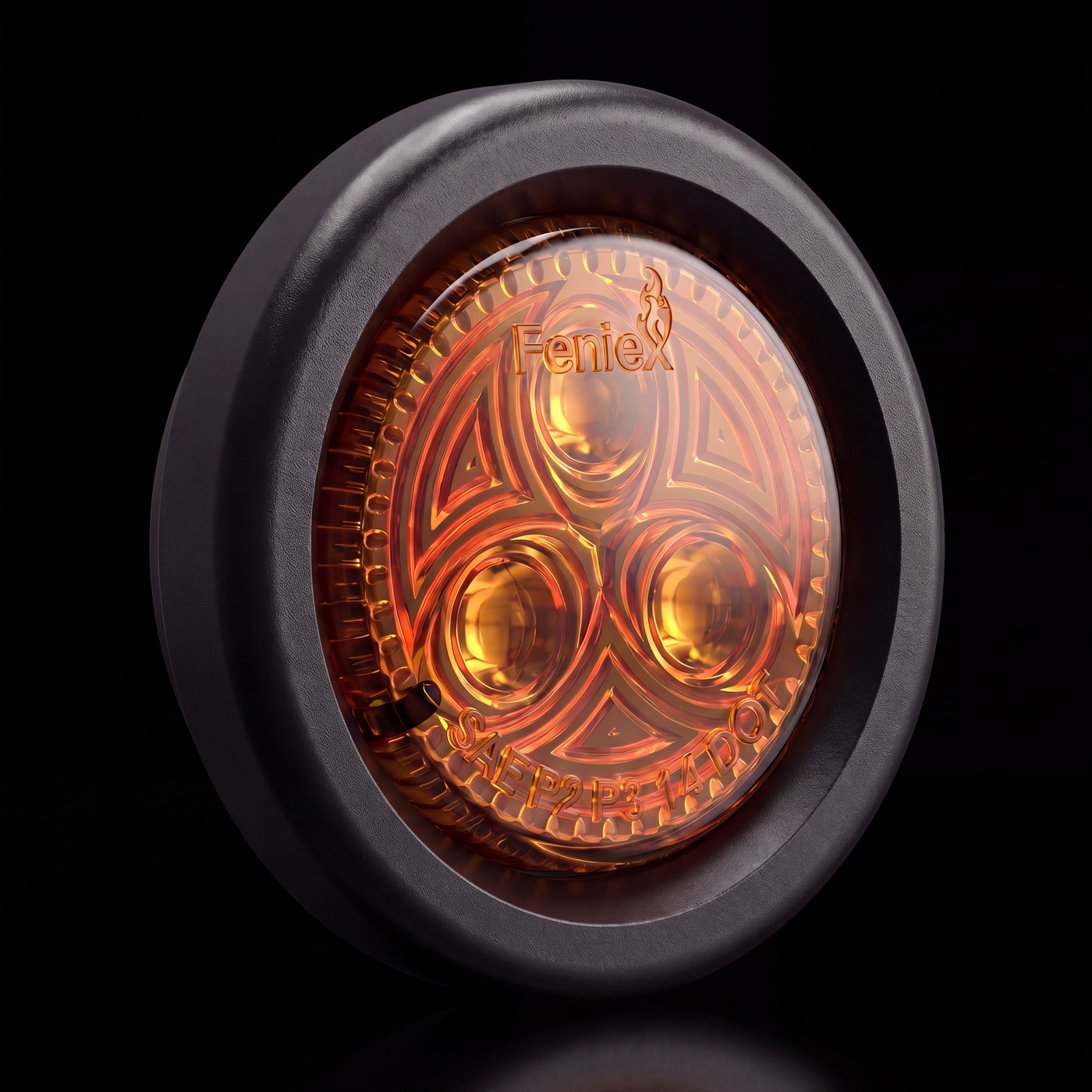 Feniex 2&Prime; Round Marker on the black stage