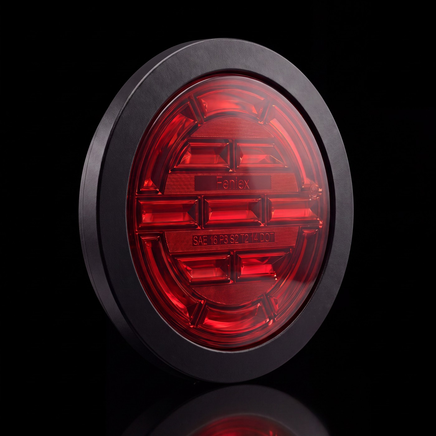 Feniex 4″ Round STTR on the black stage