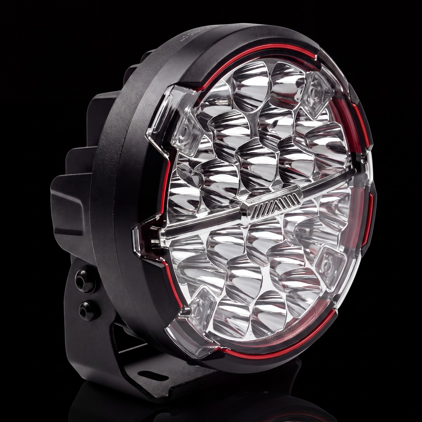 Feniex 7&Prime; Driving Light on the black stage