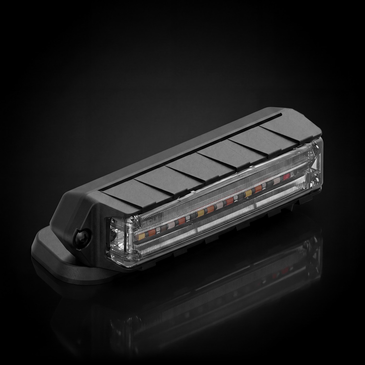 Feniex Q 90° Rotating Mount on the black stage