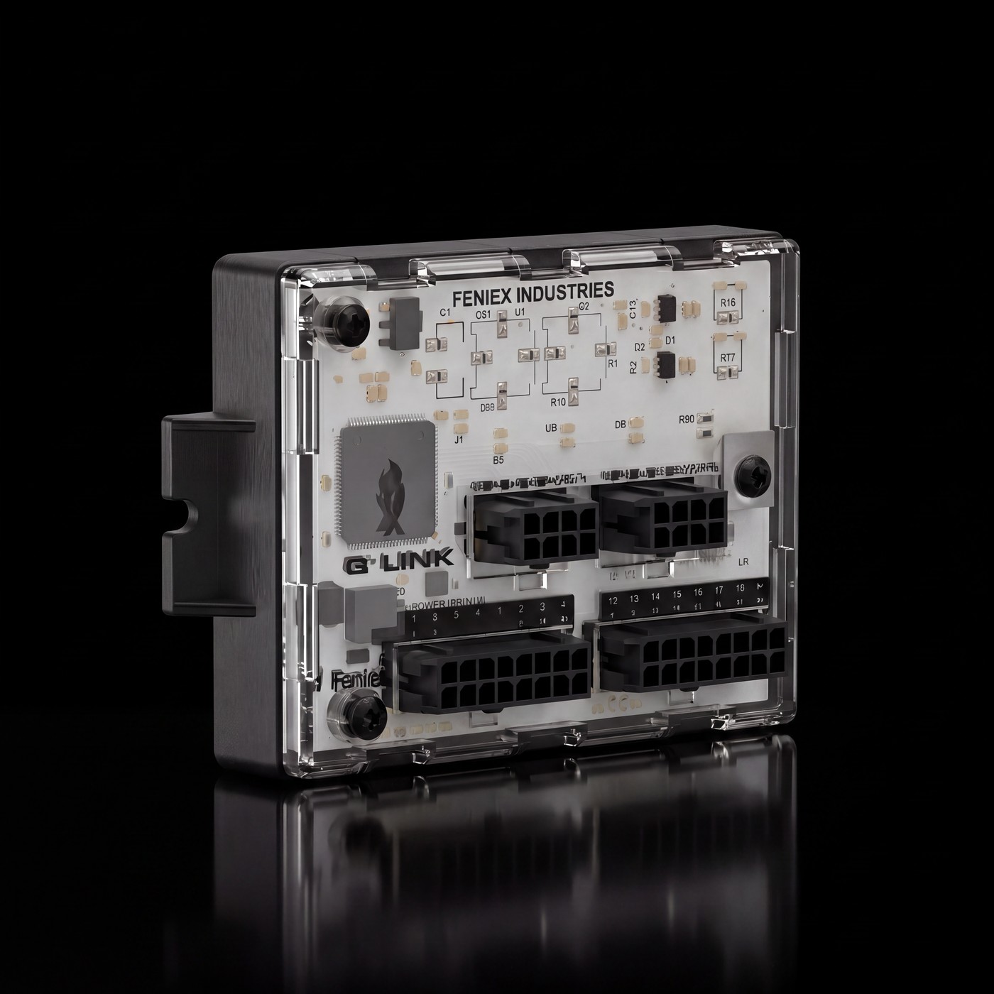 Feniex Q Link Module on the black stage