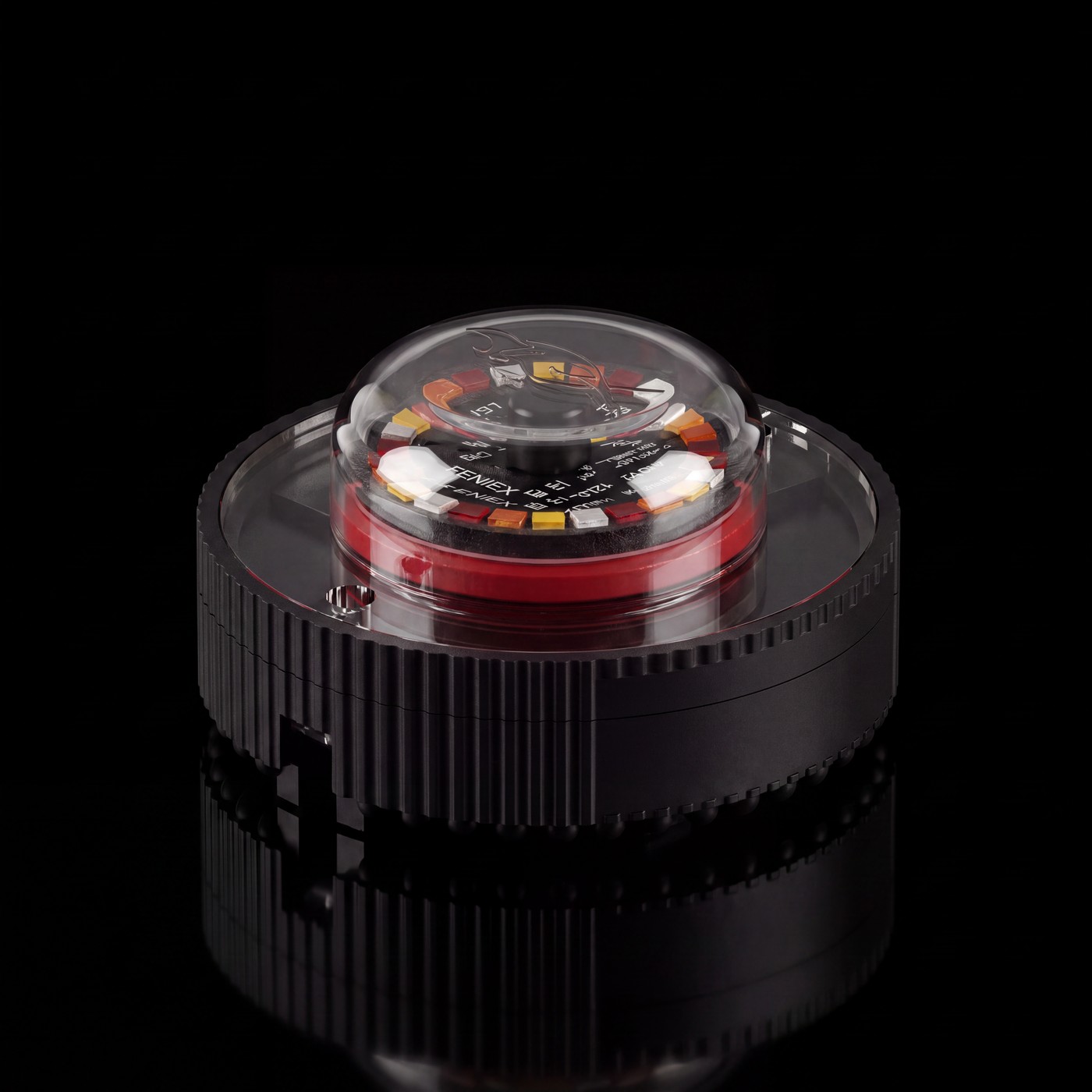 Feniex Quad Cannon on the black stage