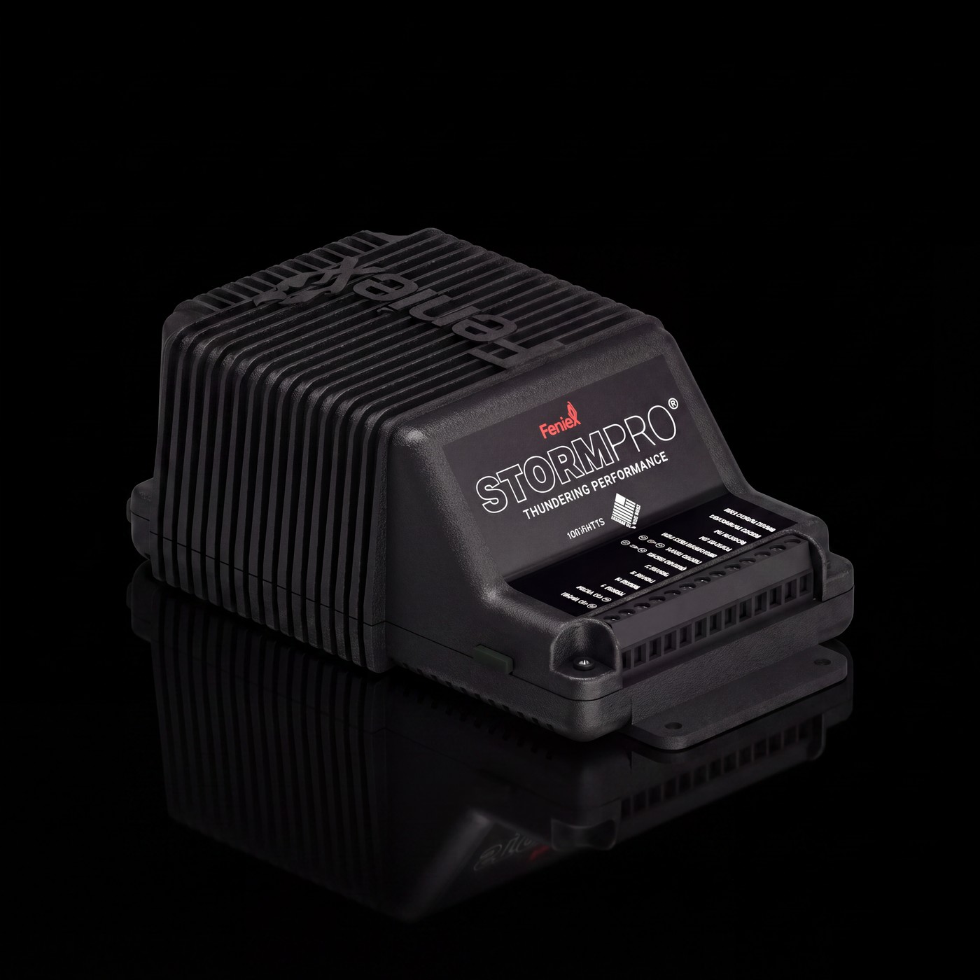 Feniex Storm Pro 100W on the black stage