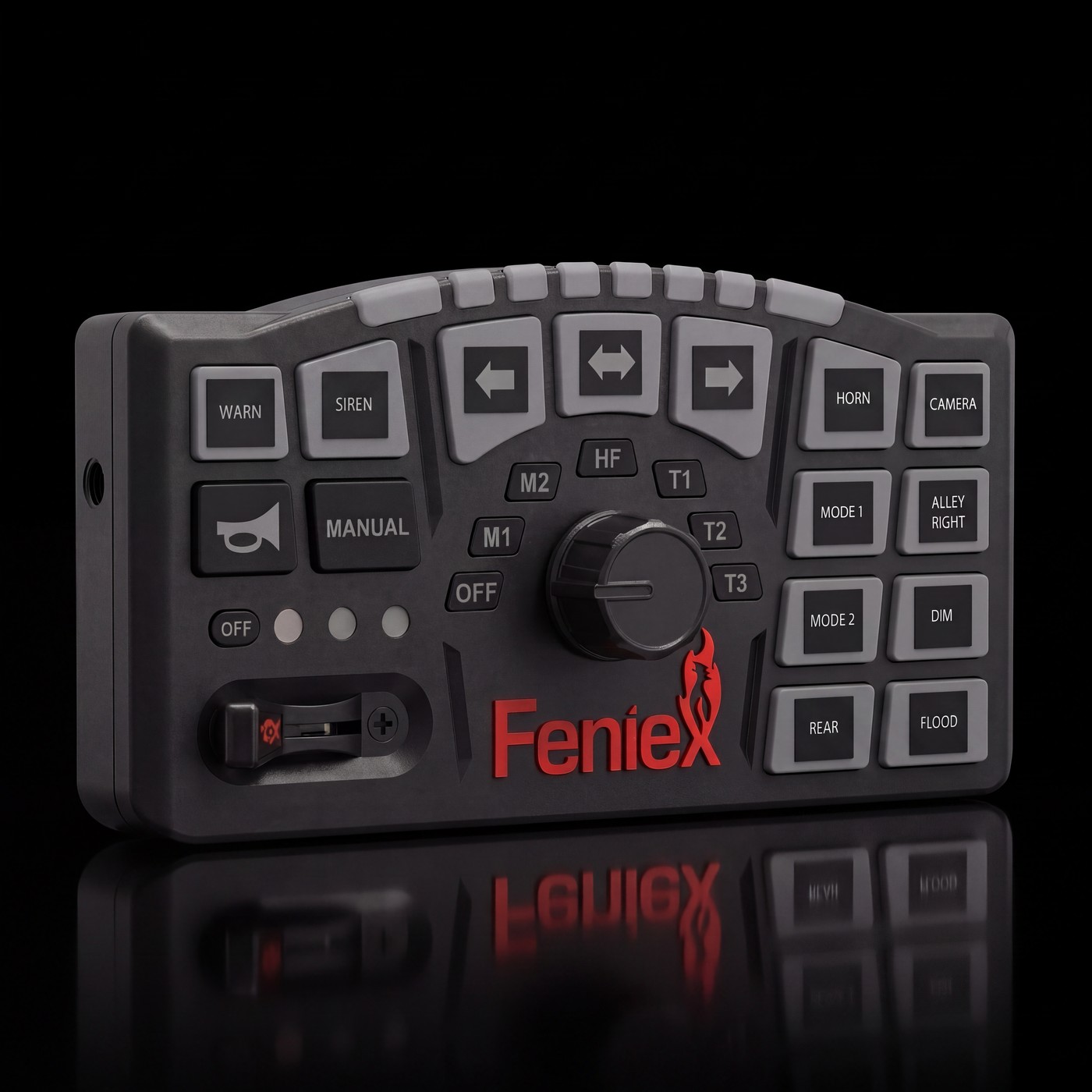 Feniex SynQ-R on the black stage