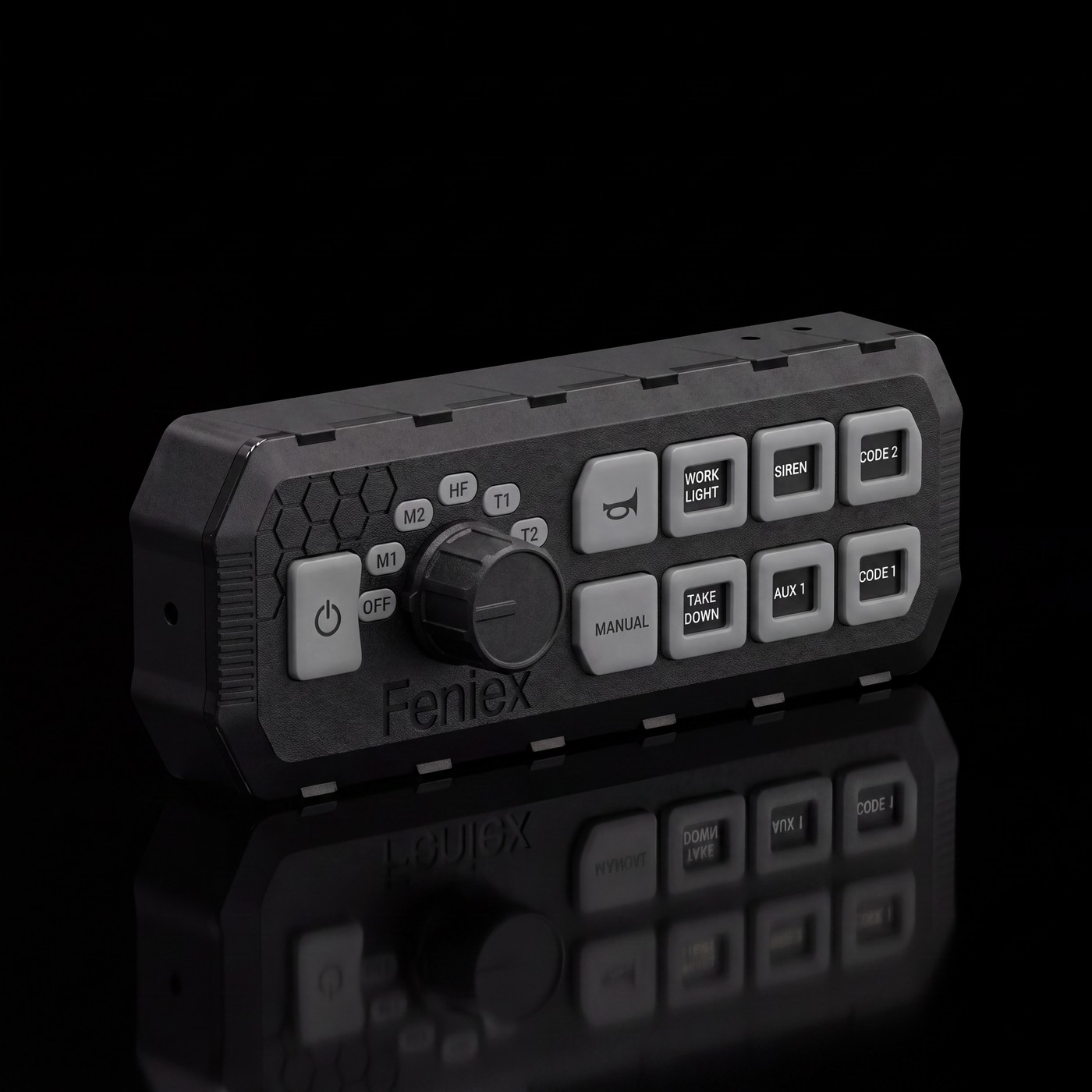 Feniex Typhoon Full-Function on the black stage