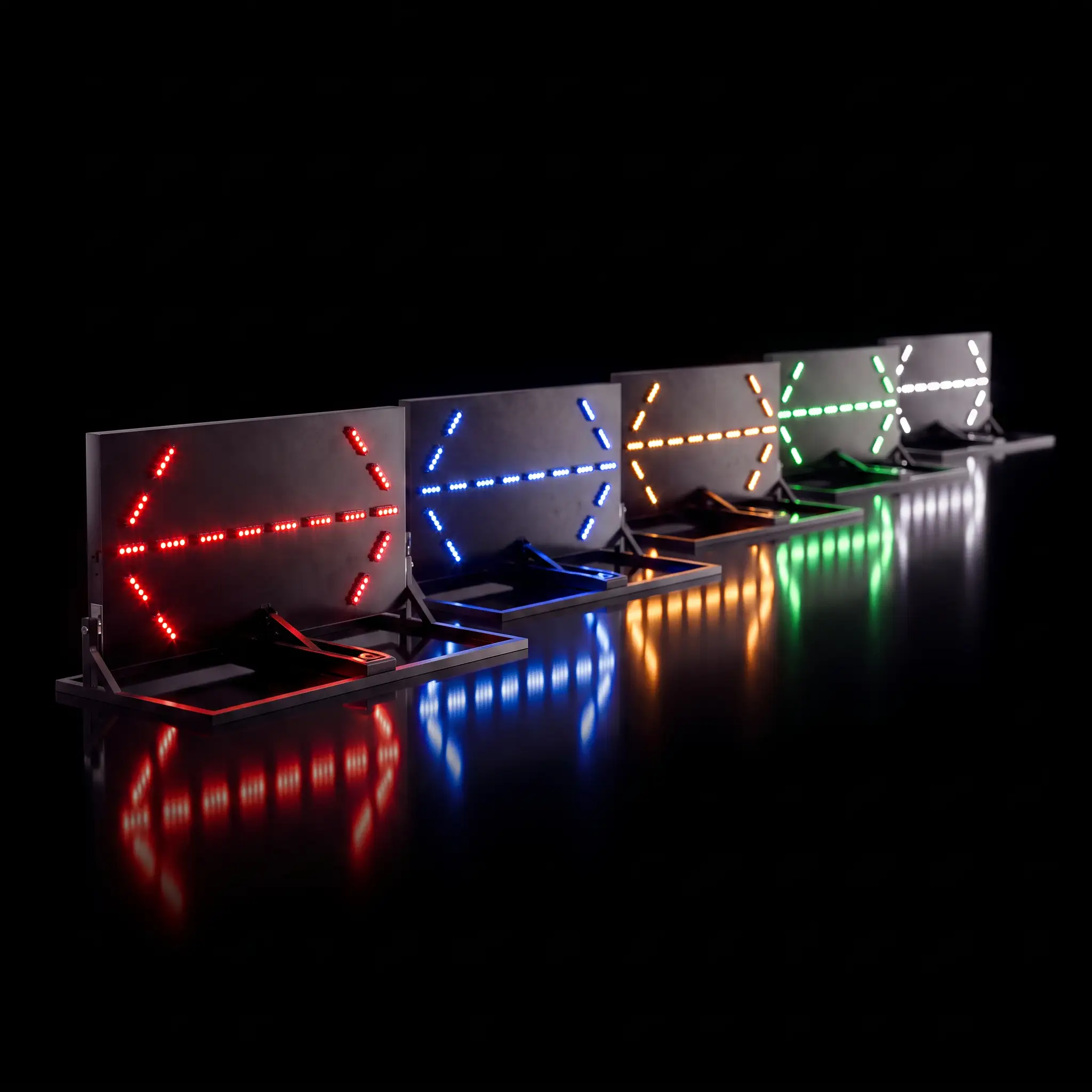 Fusion 90° Arrow — lit, all five colors