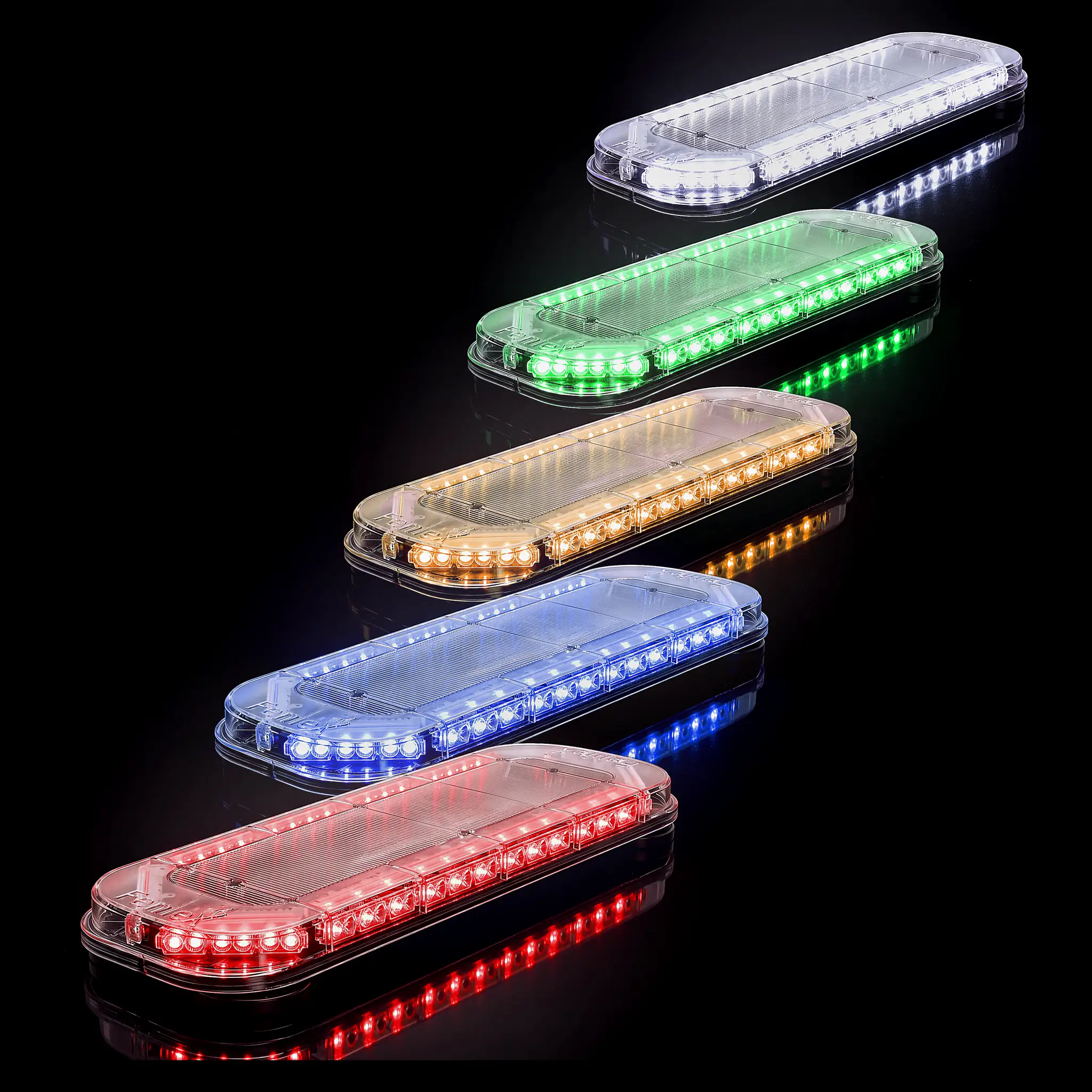Fusion Mini 27 — lit, all five colors