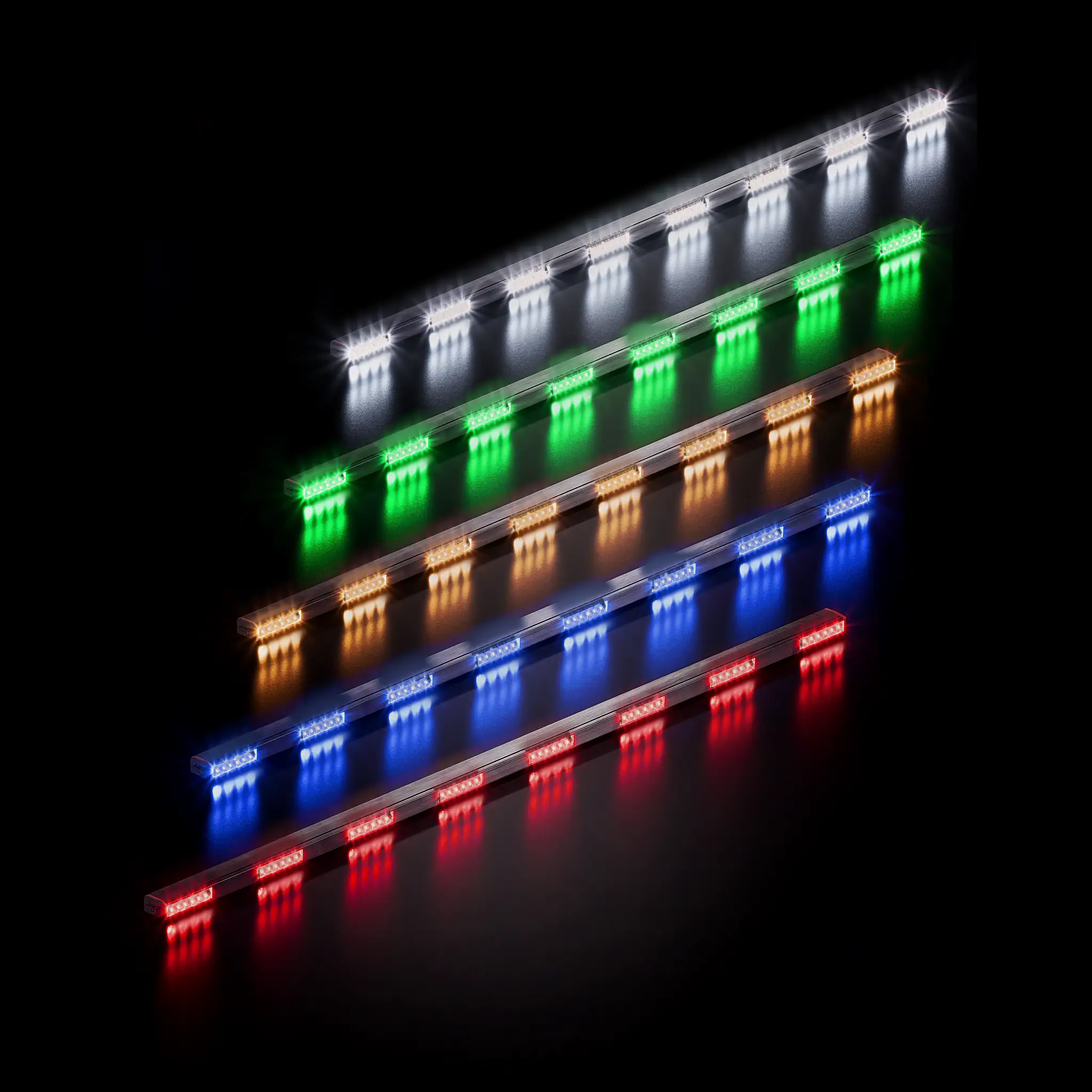 Fusion Rocker — lit, all five colors
