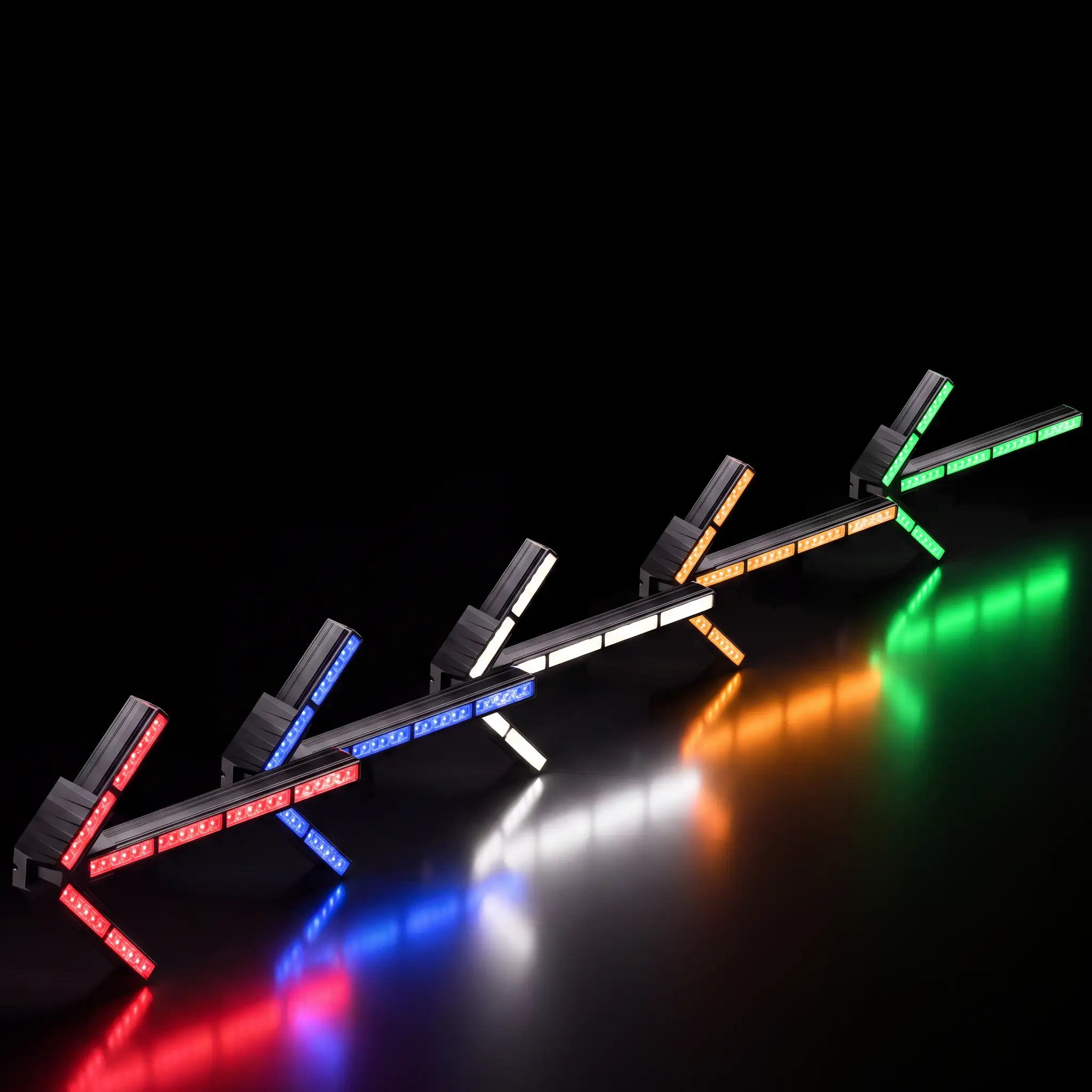 Fusion Split Arrow — lit, all five colors