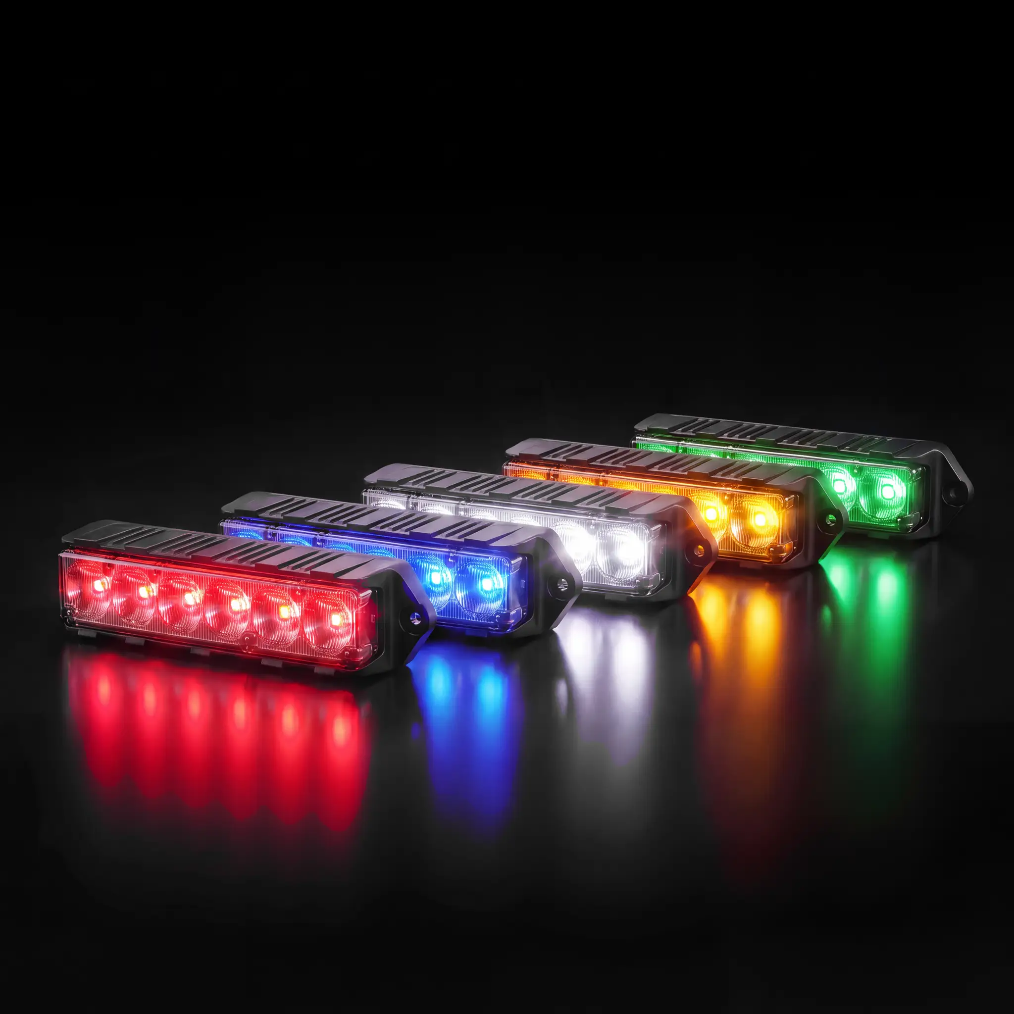 Fusion Surface Mount — lit, all five colors
