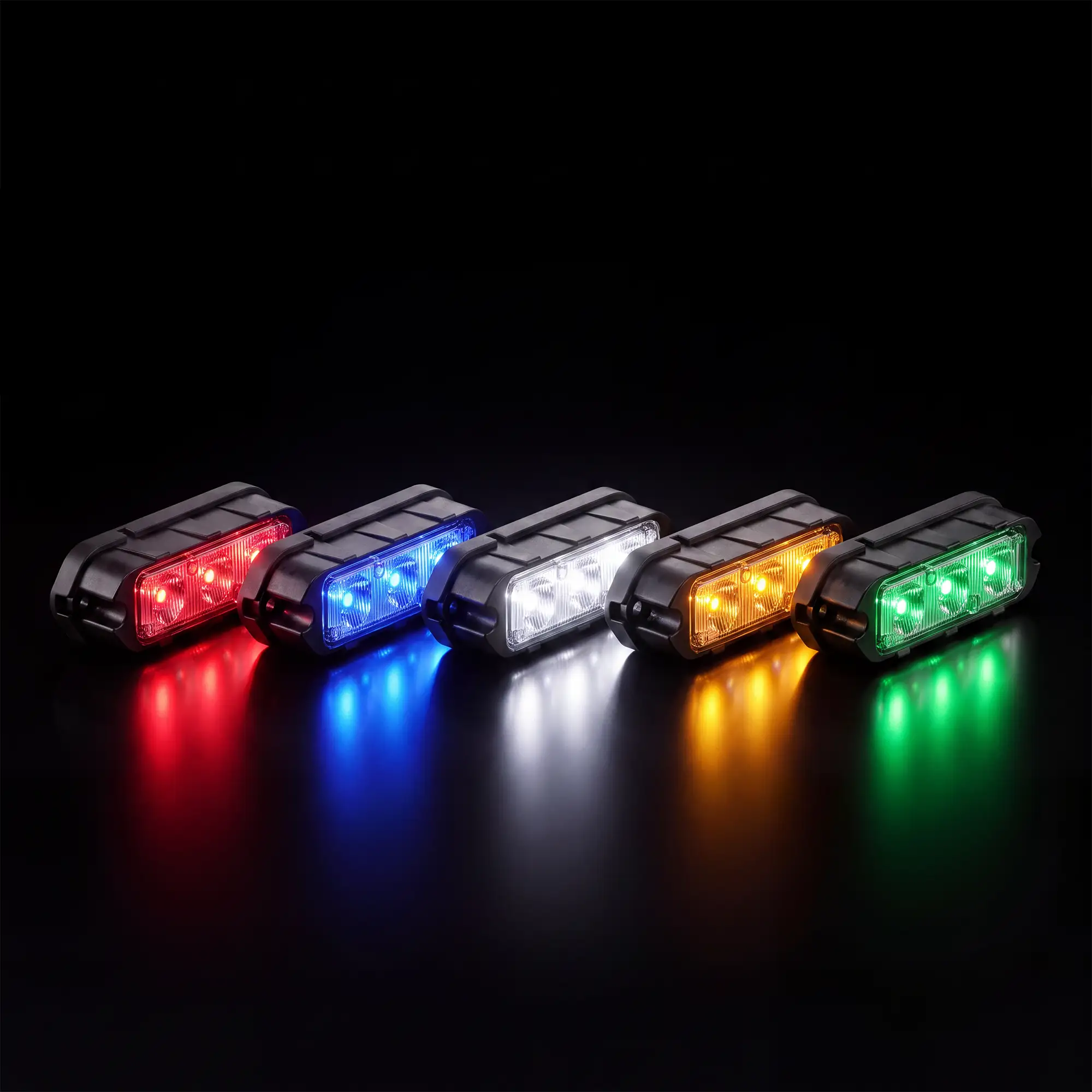 Fusion T3 — lit, all five colors