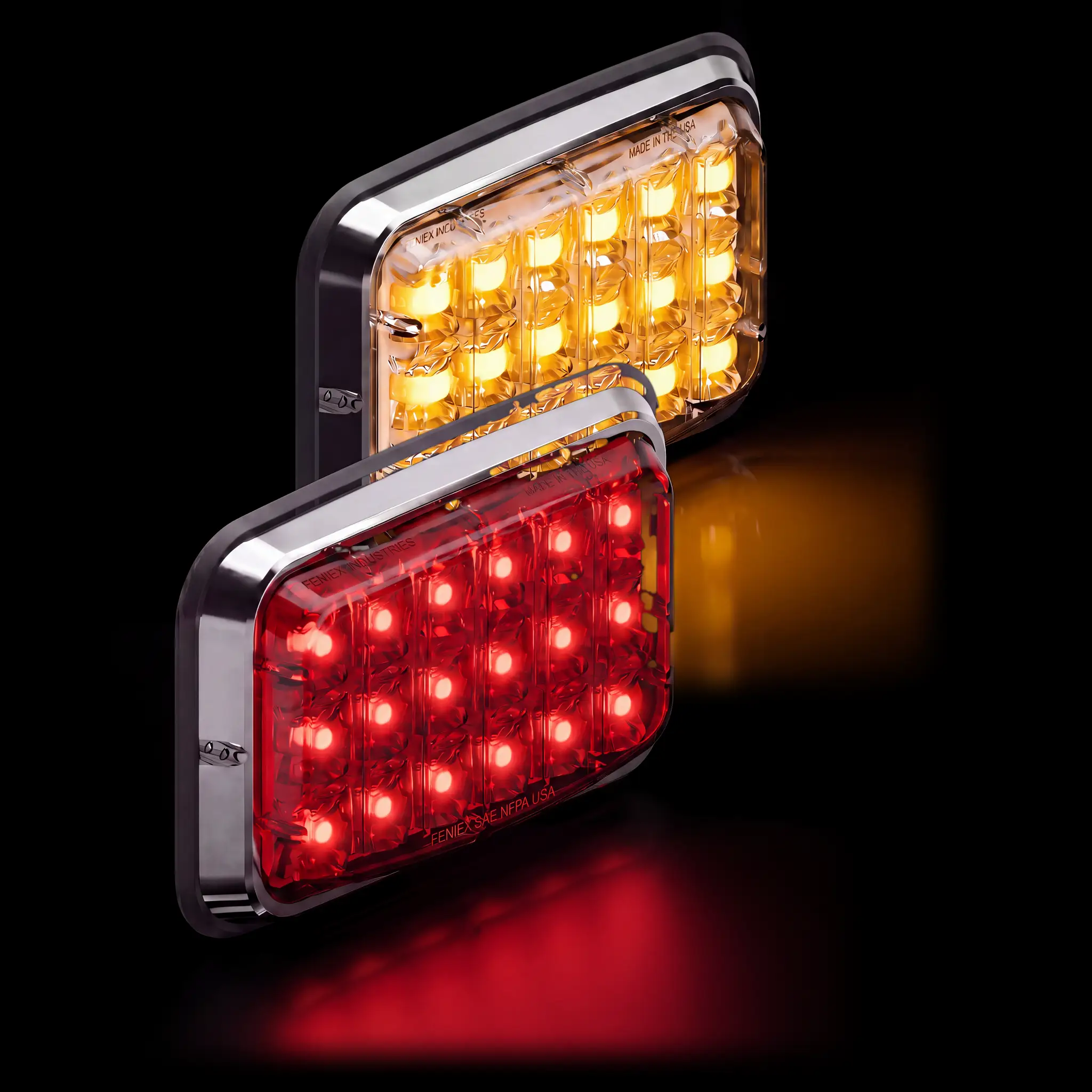 Brake-Tail-Turn Lux 6x4 — lit, all five colors