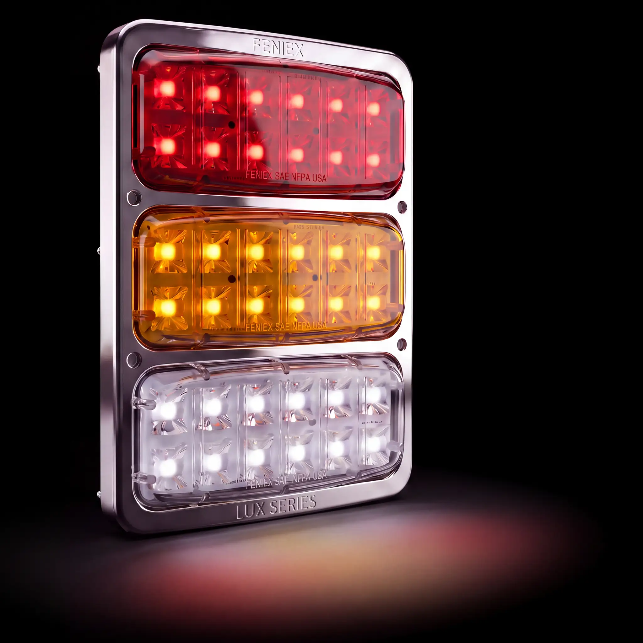 3-Up BTTR Lux — lit, all five colors