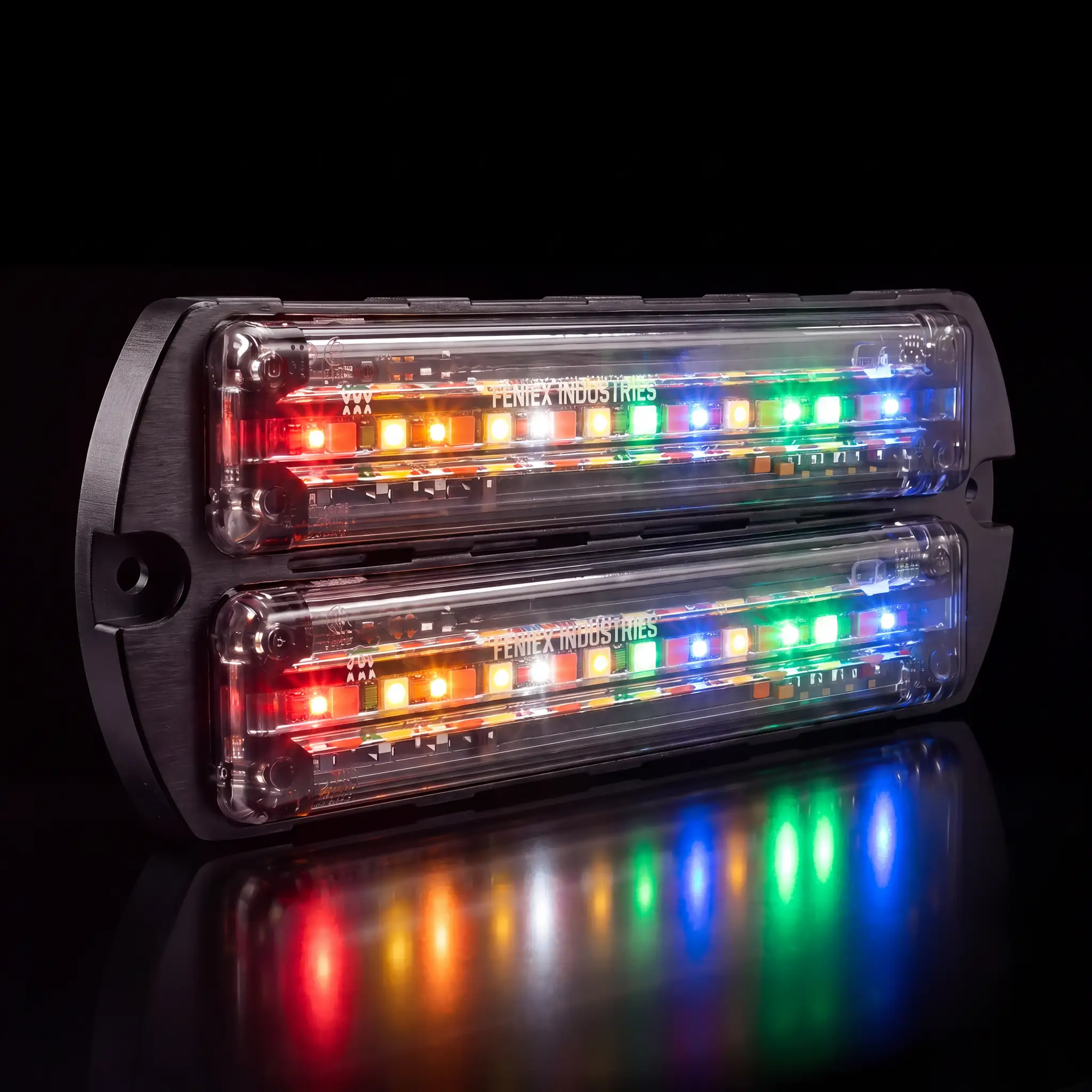Q Flat-Dual Surface Mount — lit, all five colors