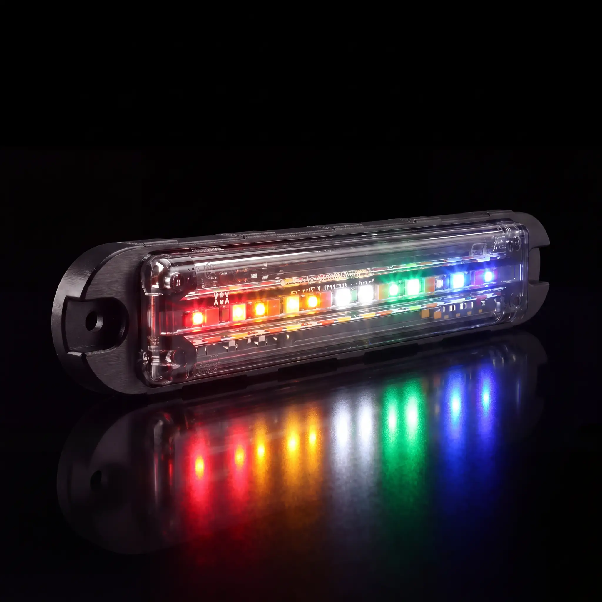 Q Flat Surface Mount — lit, all five colors