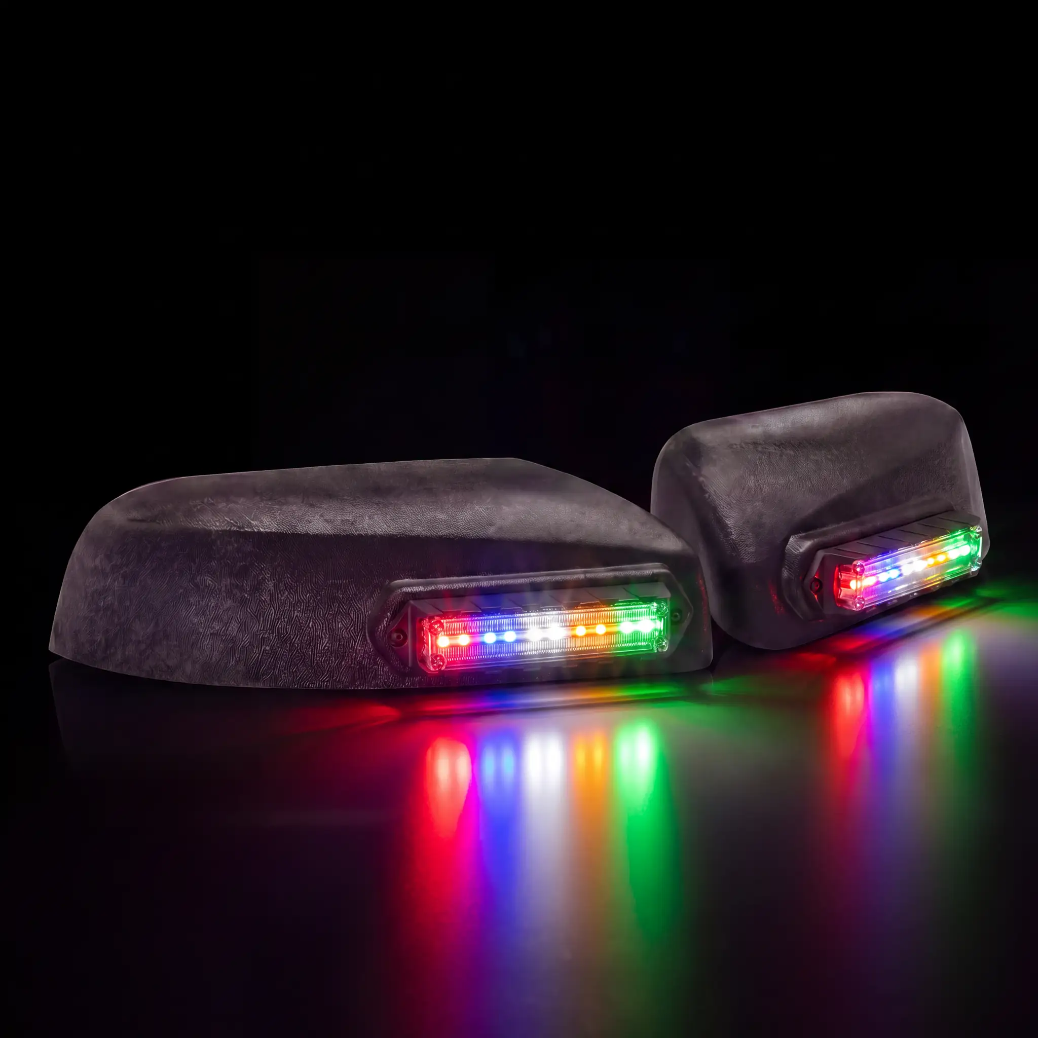 Q Mirror Mount — lit, all five colors