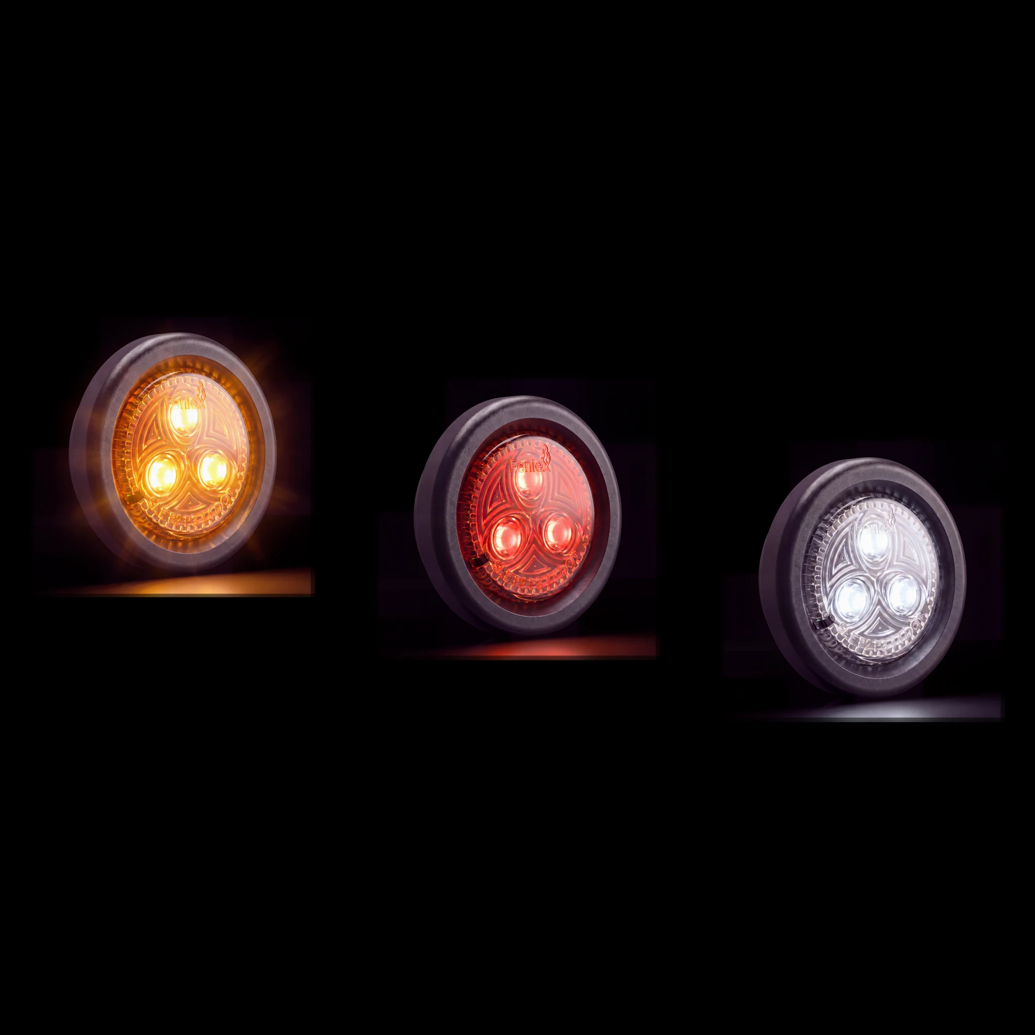 2&Prime; Round Marker — lit, all five colors